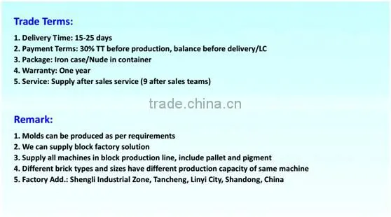 Best offer! Shengya Block Machinery Product