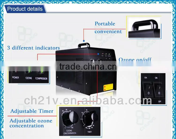 Stronger Sterilizer 2-6G Portable Ozone Machine For Air Purifier And Water Treatment