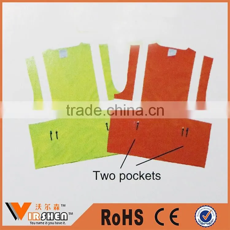 Reflective safety clothing airport walking safety vest with pockets
