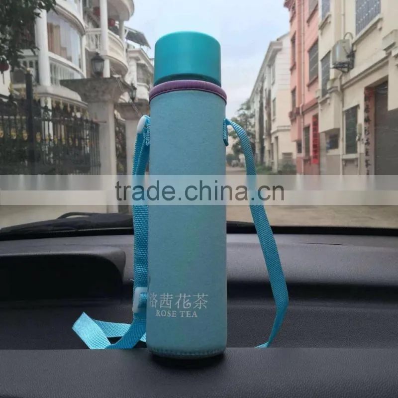 Glass Water Bottle - Eco-friendly Borosilicate Glass, No BPA, PVC and Lead, with Portable Nylon Sleeve,