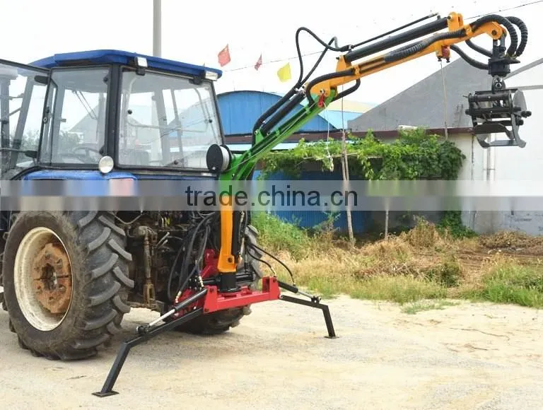 atv log loader with trailer, log grabber trailer, forest log trailer with crane for tractor