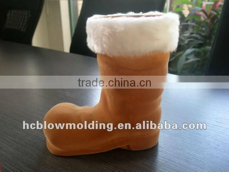 santa boot plastic flock, santa boot, chimney pick