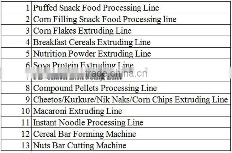 Breakfast cereals Corn Flakes machine, Corn flakes processing line