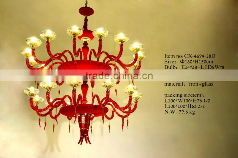 Hot Sell Luxury modern Red Metal Chandelier/Special Design Creative Metal Chandelier