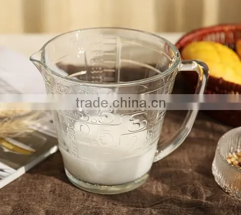 New glass measuring cup Embossed glass measuring cup