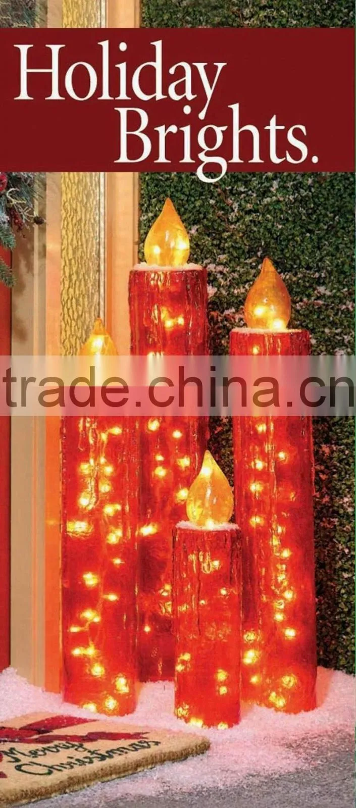 high quality LED whiteness fiberglass christmas candle light
