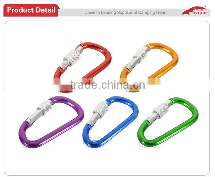 6mm Colorful Customized Aluminium Outdoor Karabiner Clips