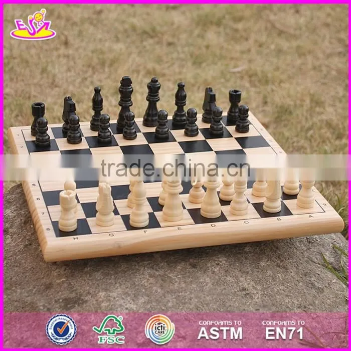 2017 New design children educational wooden international chess W11A053