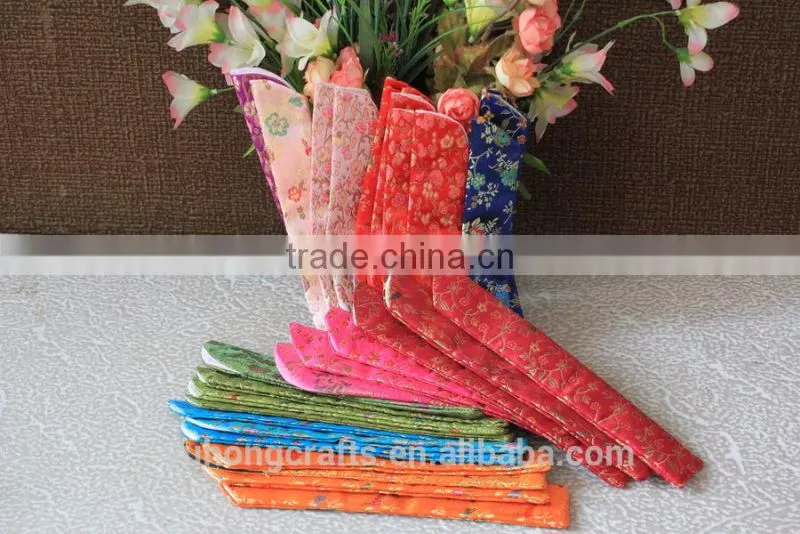 Chinese style cloth hand fan bag