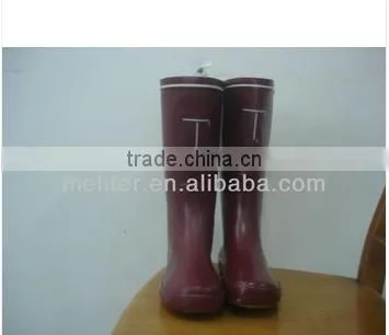 2016 patterned rubber rain boots flat sole outdoor eco-friendly rain boots women