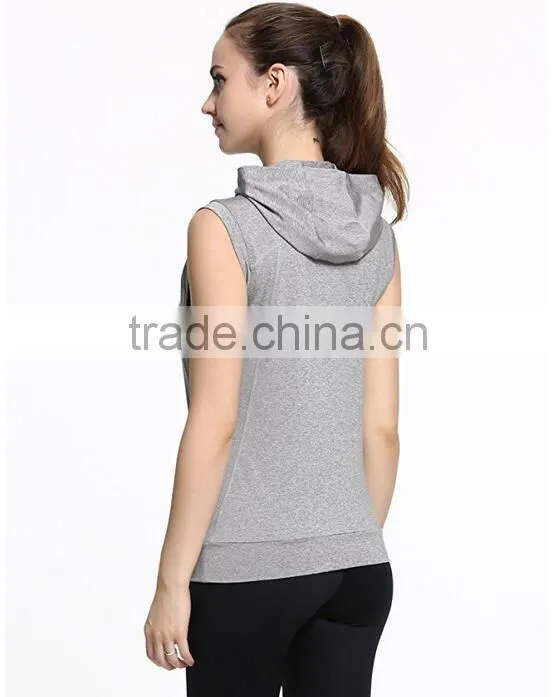 New Style Fashion Items High Quality Active Casual Workout Sleeveless Hoodie Sweatshirt For Womens Wholesale Clothing