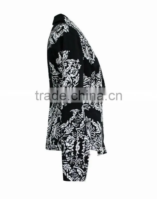 High fashion gothic style printed jacket with slim fit