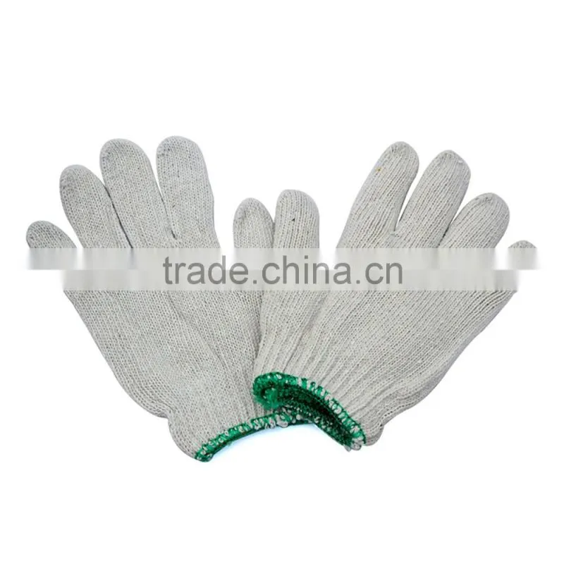 white poly cotton knitted safety gloves