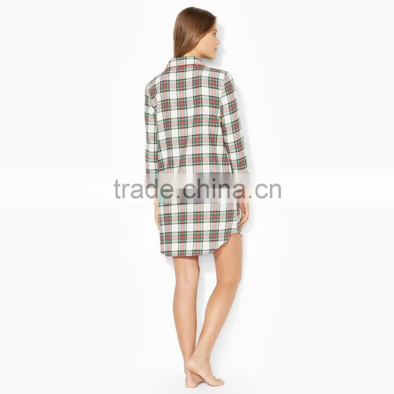 Checked long dress women minion pajamas