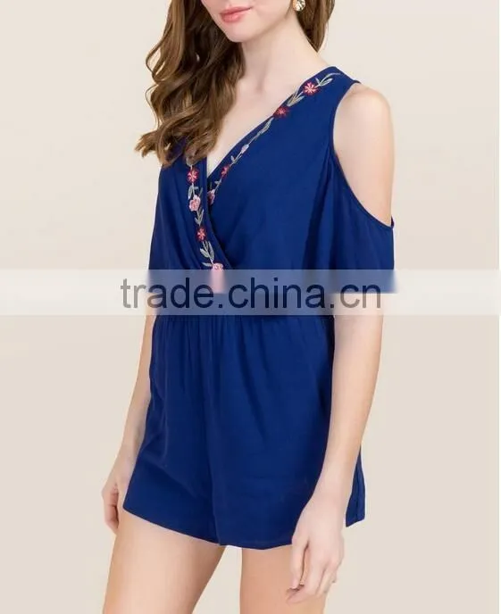Sexy plus size embroidered club rompers for women