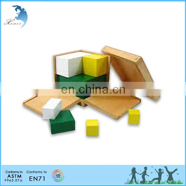 Preschool Wooden Educational Montessori Material EN71 Mathematic Toy Power of 2 Cube