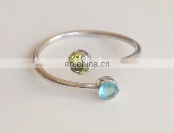 Custom gold and silver nautical feather rings
