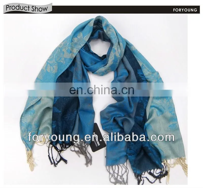 flower jacquard scarf