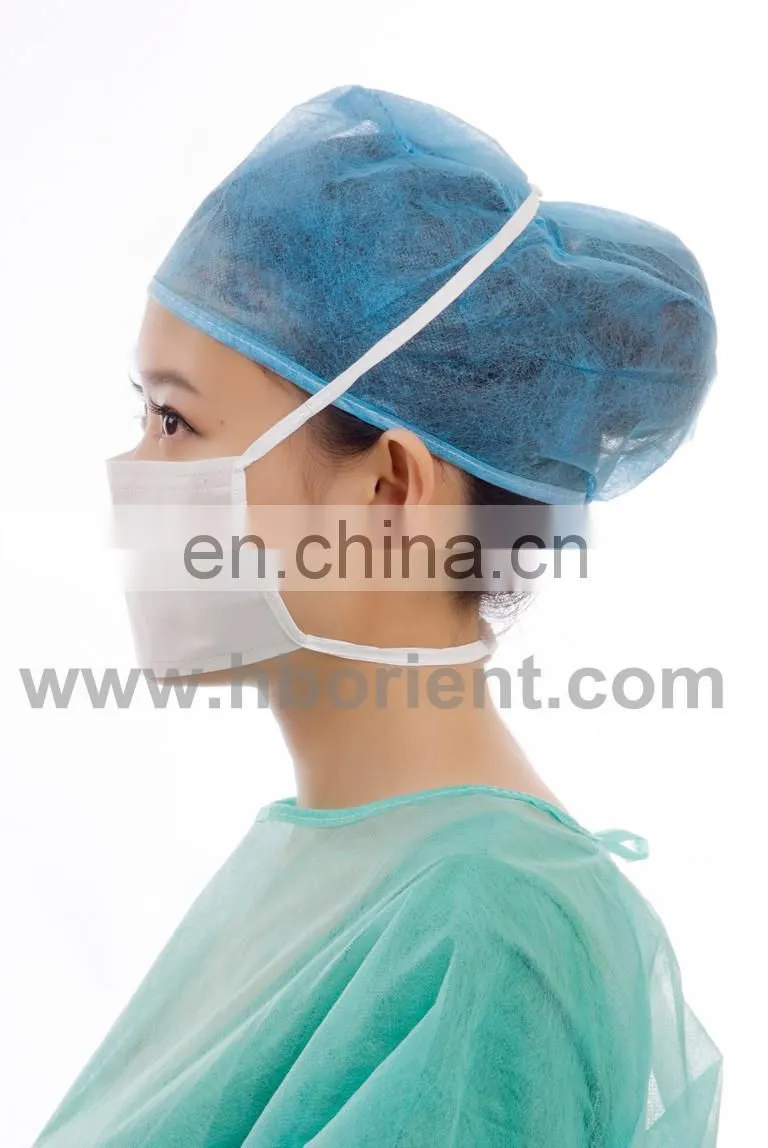 Hospital nursing anti mers PP 2ply 3ply mouth mask with tie-on