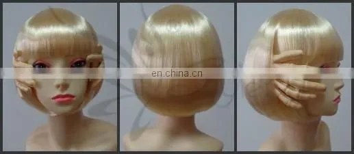 2016 new style blonde wig halloween designs with hand bone clip blonde bob wigs