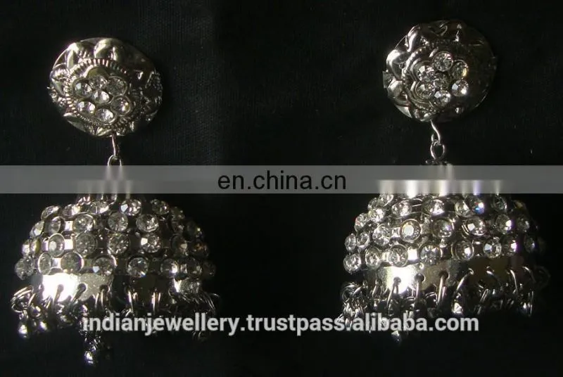 Indian Jewelry Jhumka Earrings, Big jhumka, Gold silver plated earrings Manufacturer