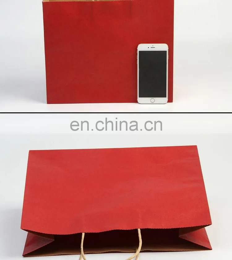 Wholesale colorful customized printed kraft paper bags with handles