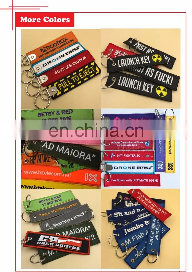 custom design embroidered keychain/key chain/keyring key ring