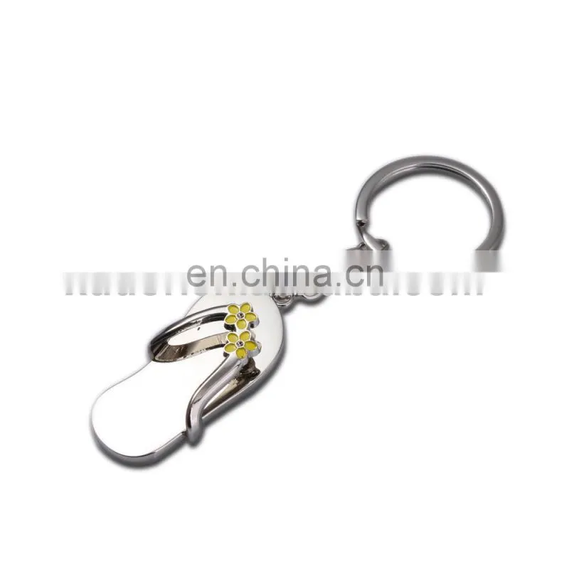 Metal Shoe Key chain Polished Sandal Shape KeyChain