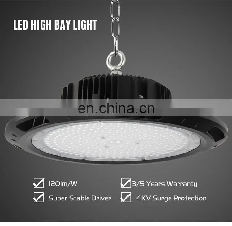 Warehouse industrial lighting IP65 waterproof 100w 150w 200w UFO led high bay light
