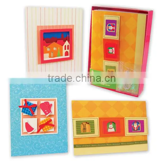 Paper craft Winter Christmas Happy Holidays DIY Greeting Card Making Box Set