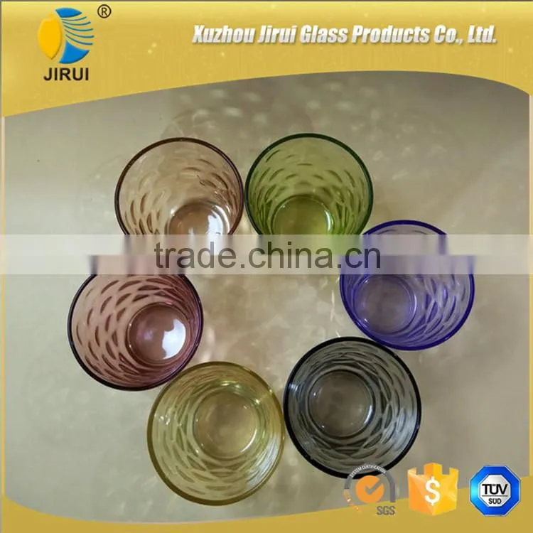 280ml Round Shape Colorful Glass Cup