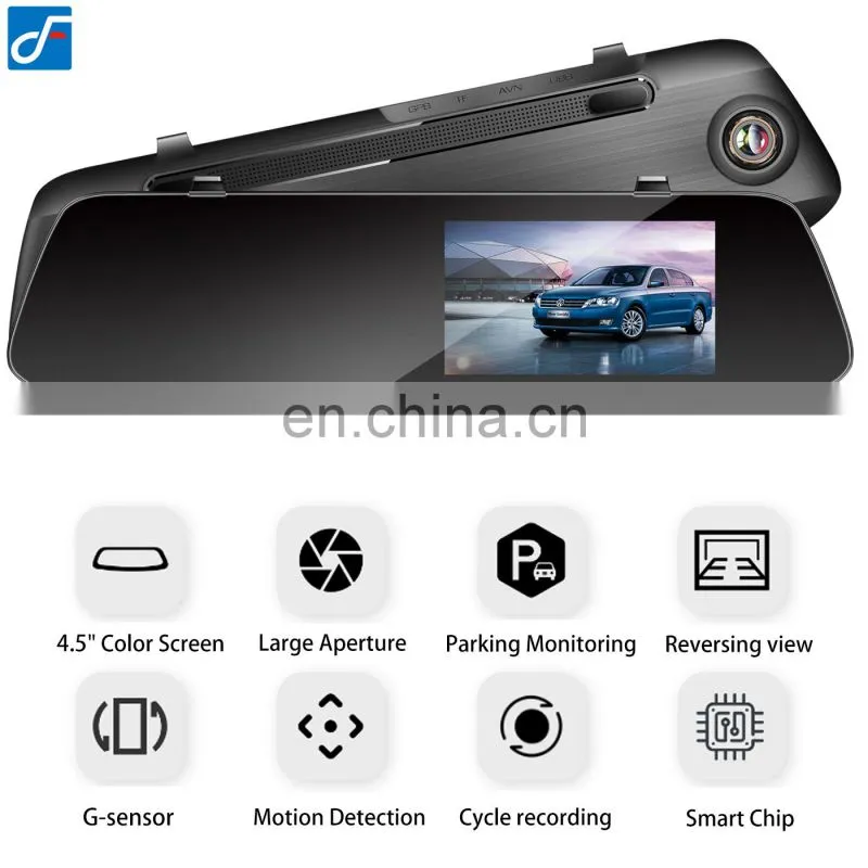 HD Anti-shake Video Recorder Car Dvr Rear View Mirror With Dual Lens Camera Dashcam