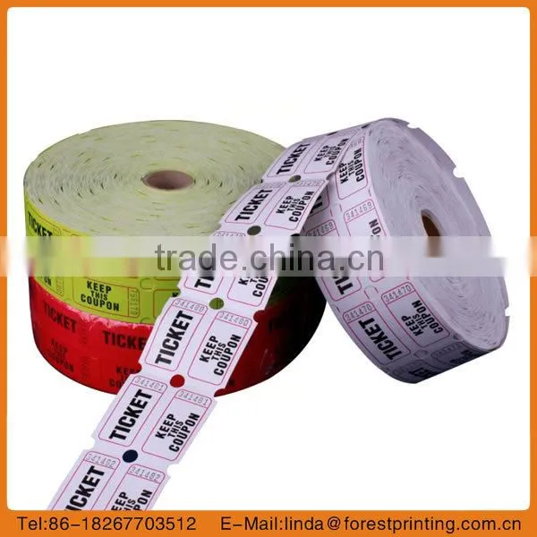 1000pcs per roll double coupon ticket treat raffle ticket