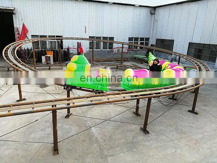 Professional factory mini wacky worm roller coaster for sale indoor kids roller coaster wheels
