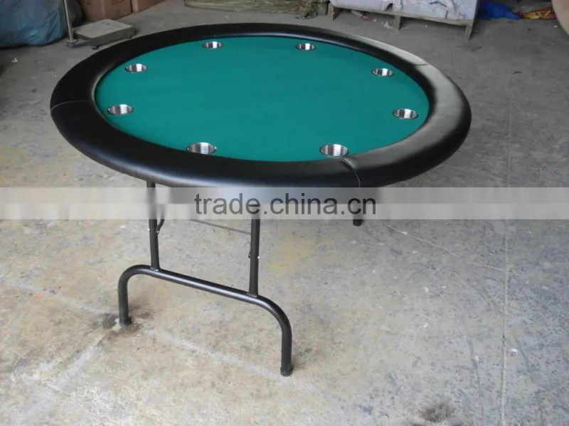 52 inch round poker table with iron legs and steel cup holders