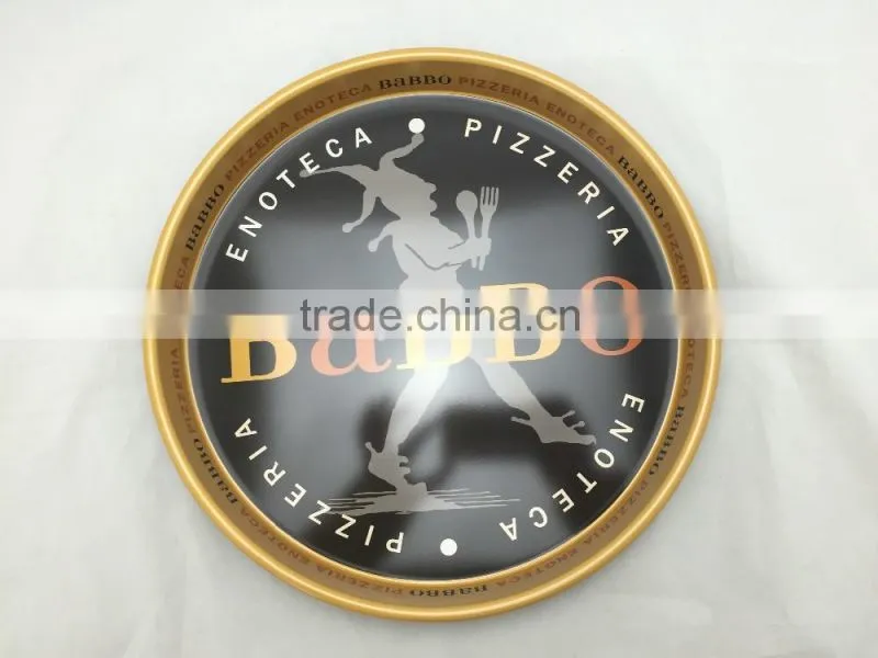 CCKT-T330 2015 popular design Barware Circle Tin food serving tray, bar tray