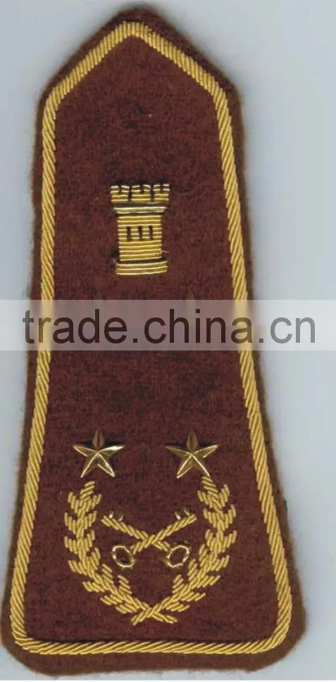 Hand Machine Embroidery Bullion wire Cap Visor Blazer Badges