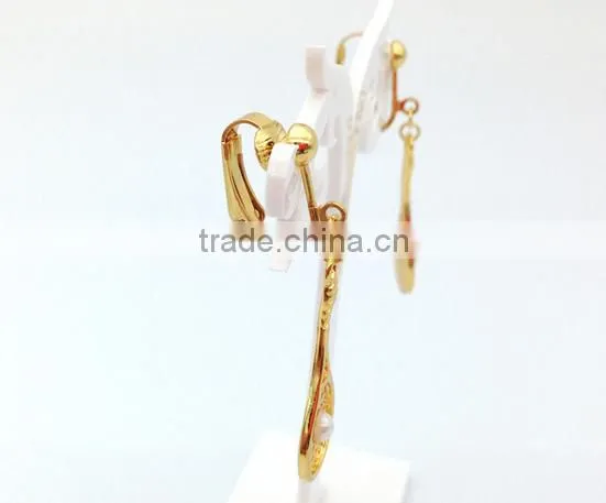 Popular fashion gold earring jewelry models women battledore pendant earring