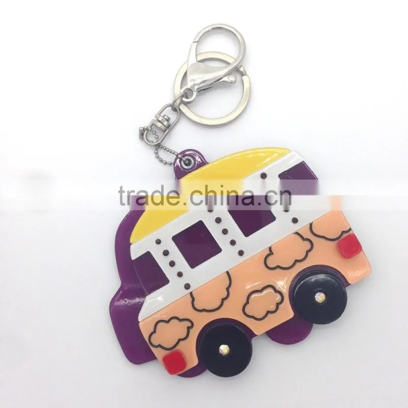 Acrylic cutie miniature bus Keychain