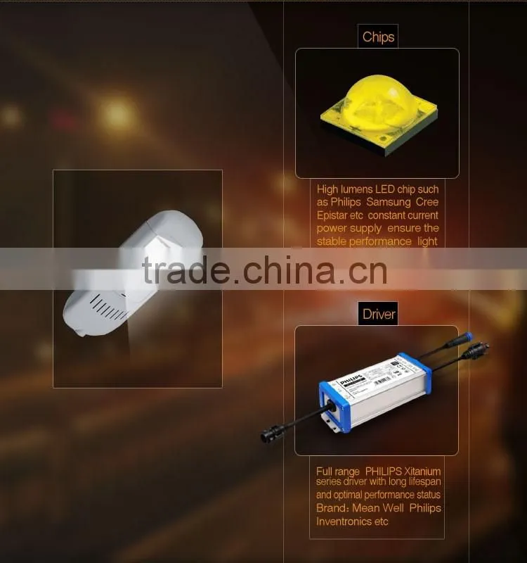 ce rohs approved CCT 5000-5500K led street light fixture with 8-10 meters light pole