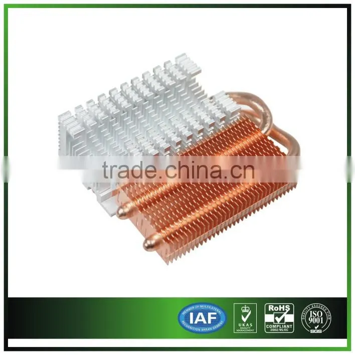 customized aluminum heat sink with 2copper heat pipes