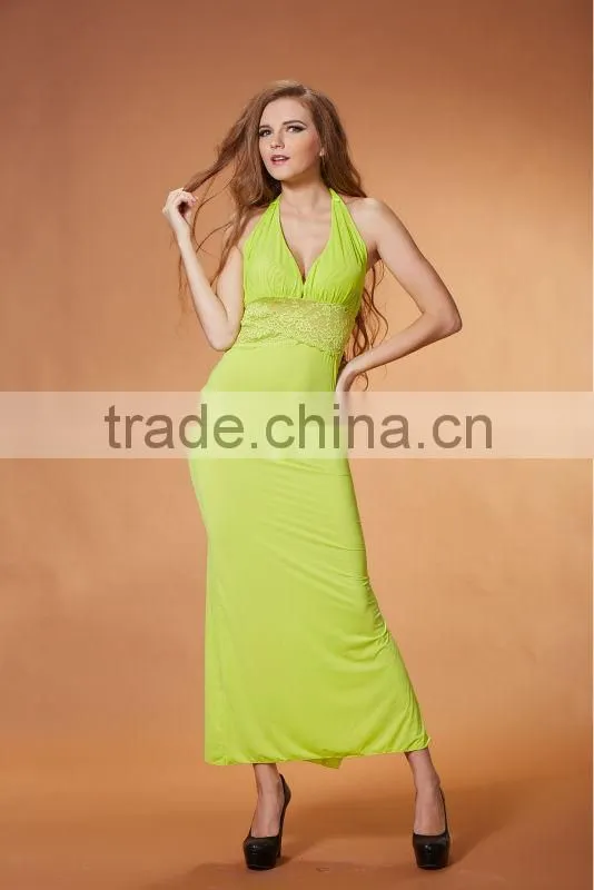 Newest arrival Fashionable sexy hot sales women night long dress fancy Halter Dress llingeries 3382