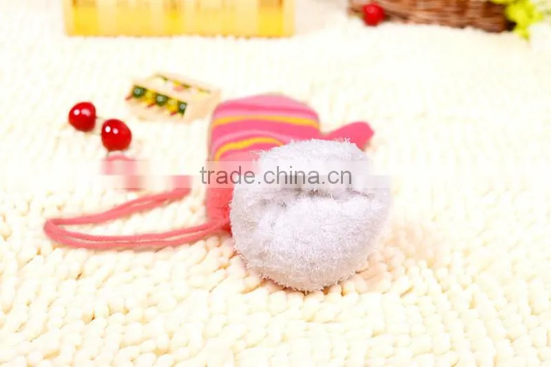 Children Candy color stripe cute gloves, Full Finger lovely Knitted gloves