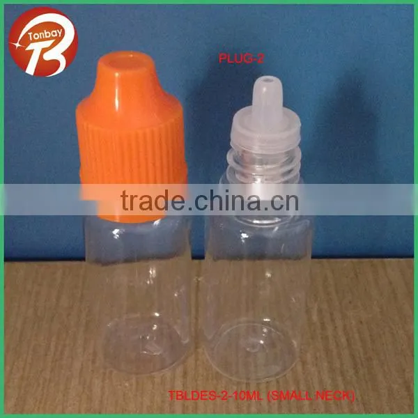 10ml E-cigarette liquid PET dropper bottle with stubby tip&childproof cap TBLDES-2-10ML(PLUG-2)