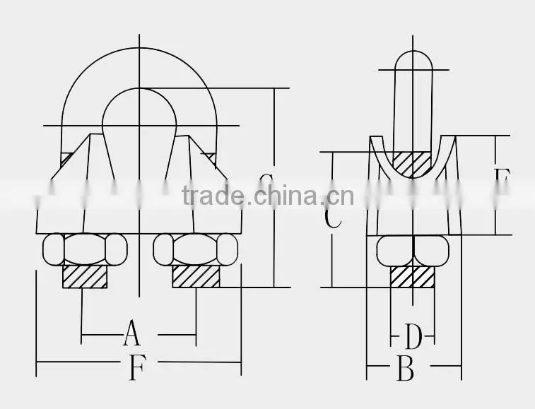 DIN 1142 Malleable Electrical Galvanized Wire Cable Rope Clamp