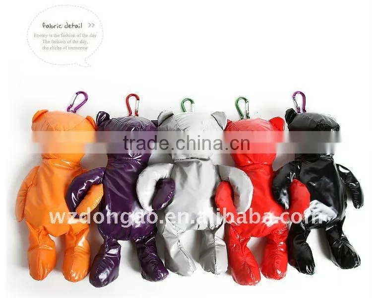 fashion bear foldable shopping bag ,made of polyester pongee