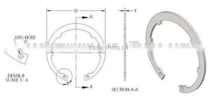 internal retaining ring with lugs (DIN984/JK)