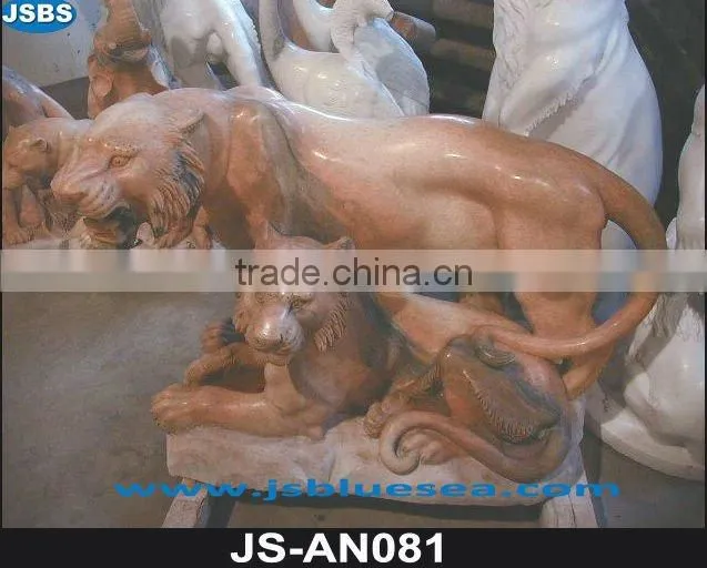 Fierce lion stone carving