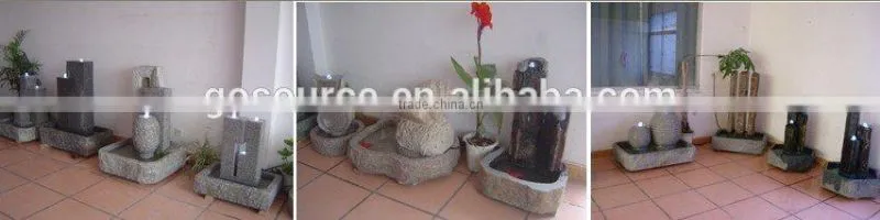 led light stone garden water fountain