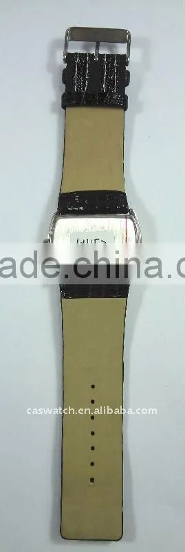 men diamond watch genuine leather strap